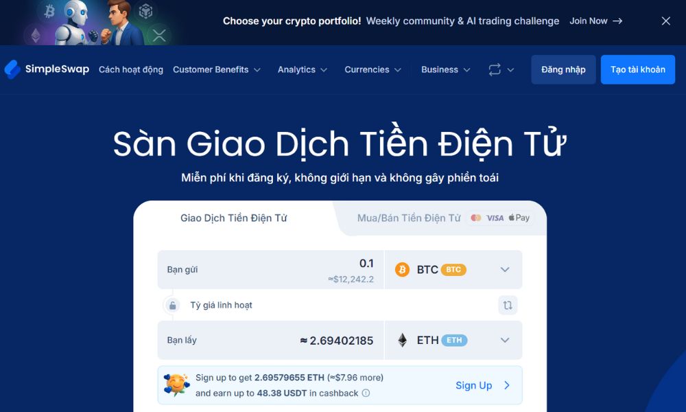 Sàn SimpleSwap có lừa đảo không? Đánh giá năm 2025 2 Website sàn SimpleSwap