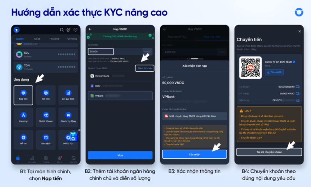 Hướng dẫn đăng ký tài khoản sàn Onus mới nhất 2025 6 Xác thực KYC nâng cao