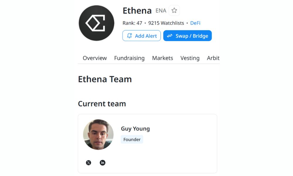 Đội ngũ phát triển của Ethena