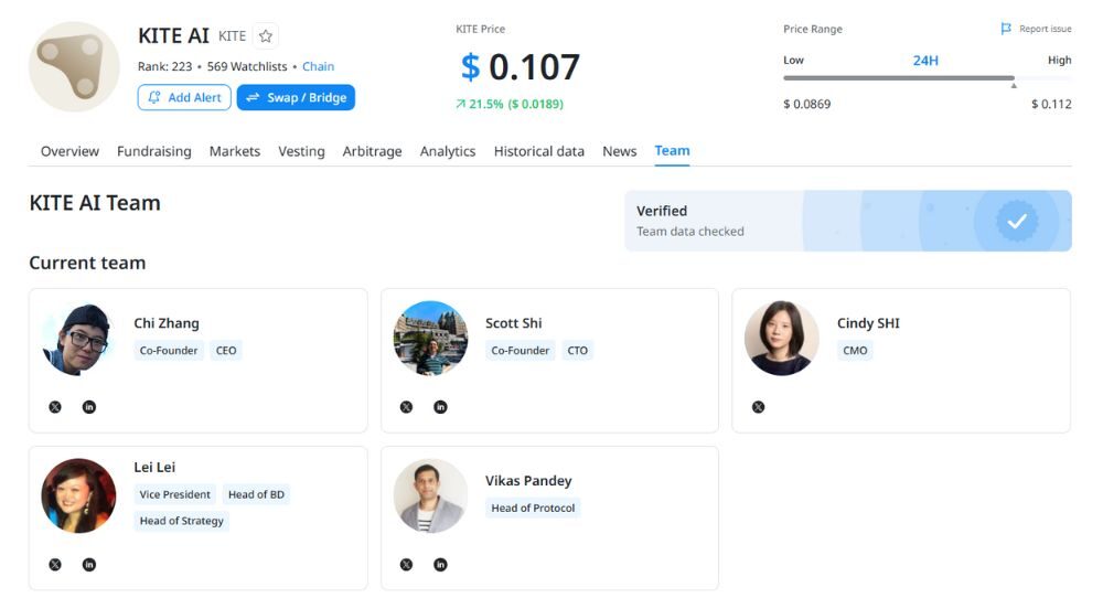 đội ngũ phát triển của kite