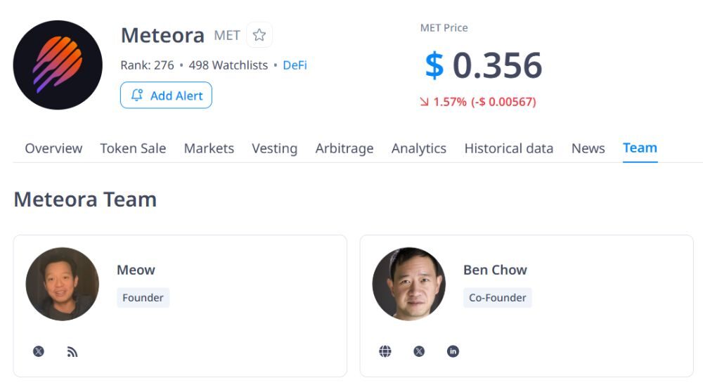 Meteora là gì? Toàn tập về giao thức thanh khoản hàng đầu hệ Solana 7 Đội ngũ phát triển của Meteora