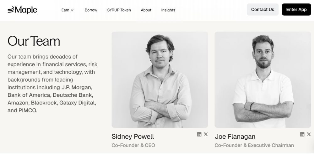 Đội ngũ phát triển Maple Finance