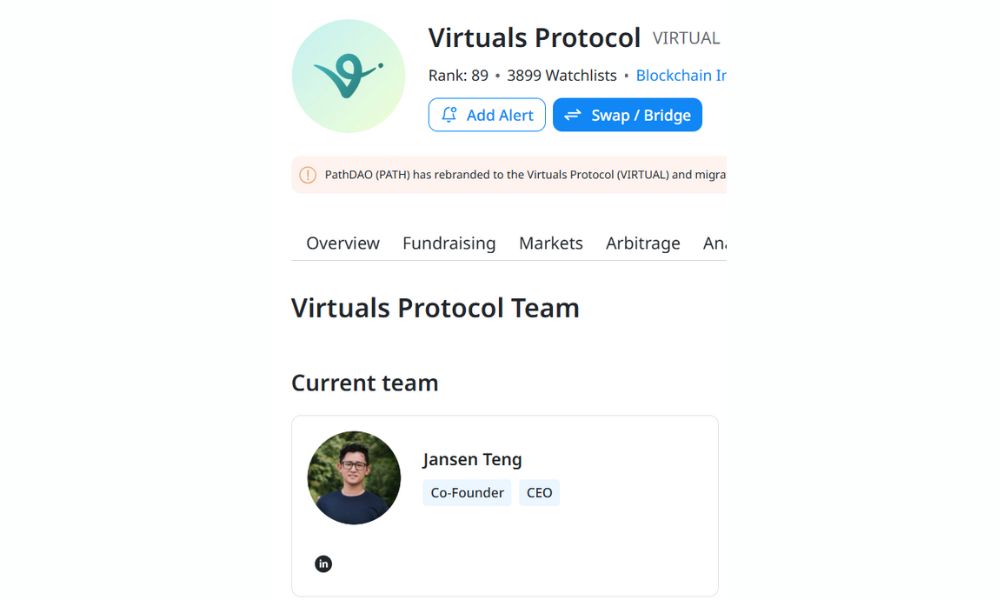 Đội ngũ phát triển Virtuals Protocol