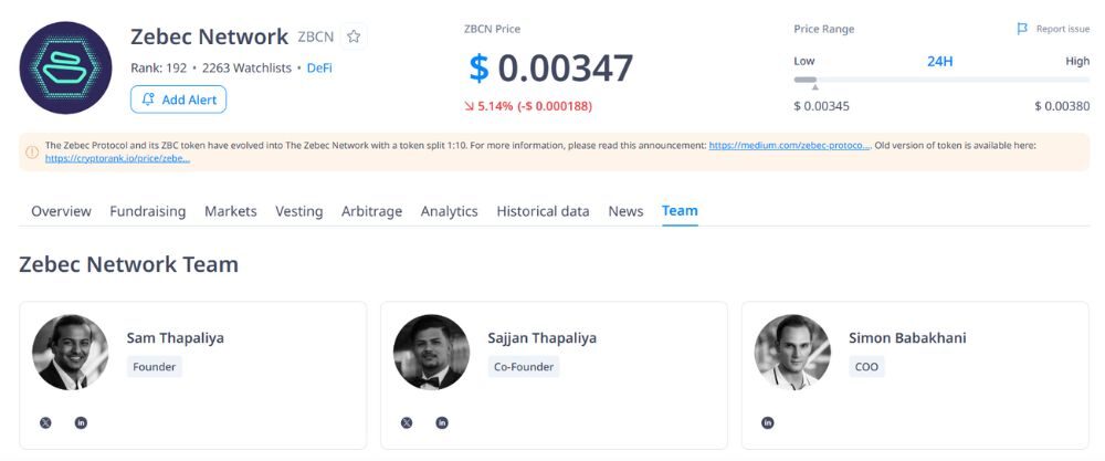 Zebec Network là gì? Đánh giá chi tiết tiềm năng dự án 2026 7 Đội ngũ phát triển Zebec Network