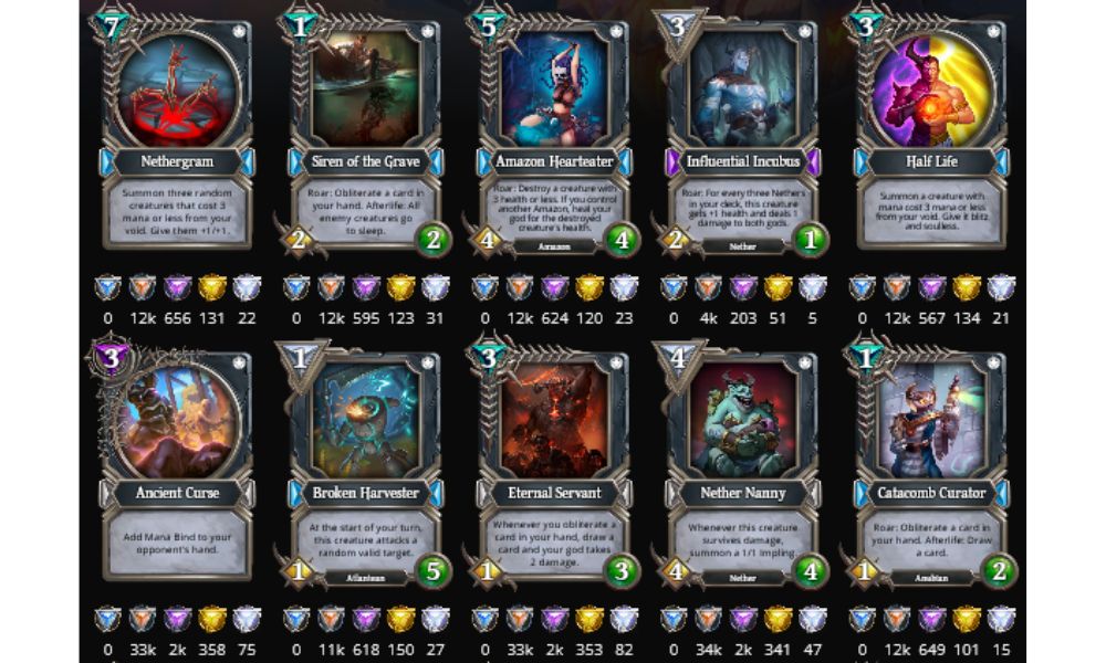 Gods Unchained là gì? Game thẻ bài NFT Play to Earn đầy kịch tính 3 giao diện của game