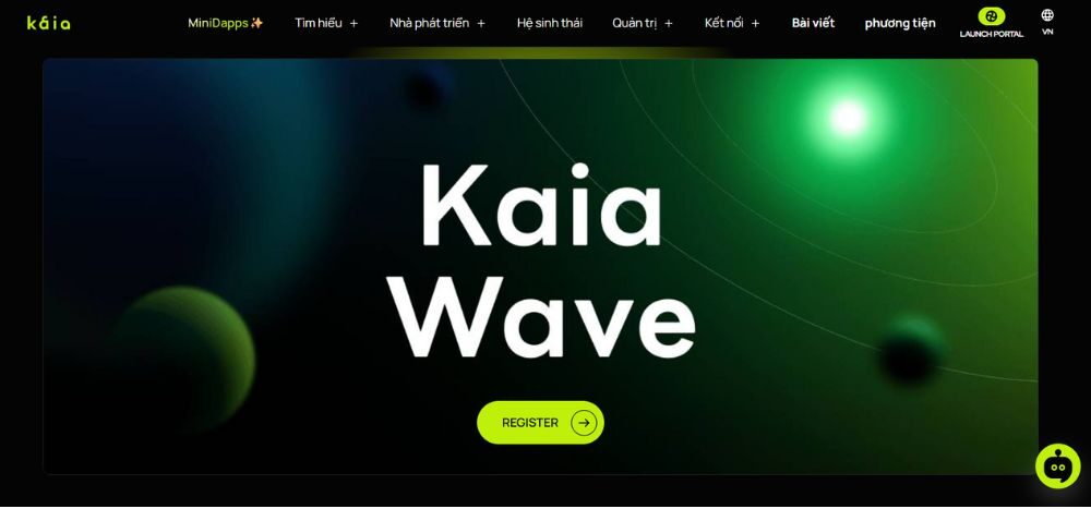 giao diện trang web của kaia