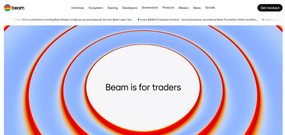 Beam là gì? Khám phá công nghệ và token của dự án 2 Giao diện website Beam