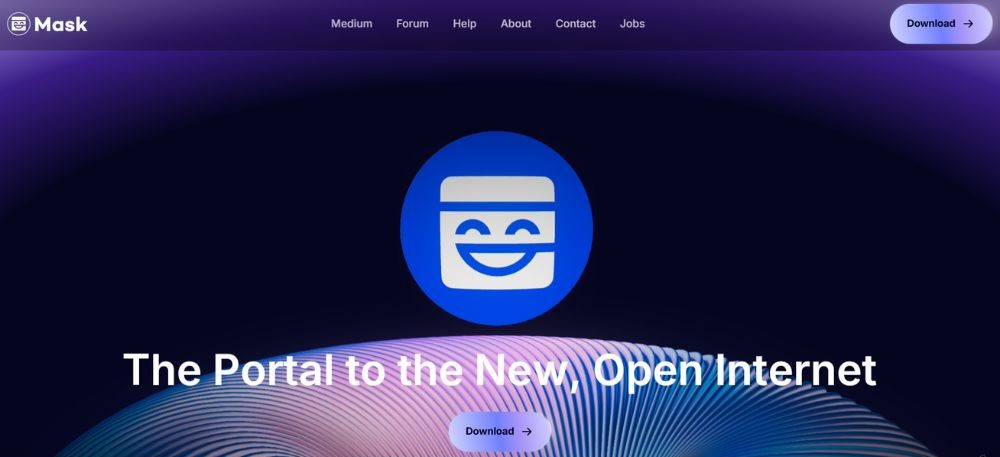 Giao diện website Mask Network
