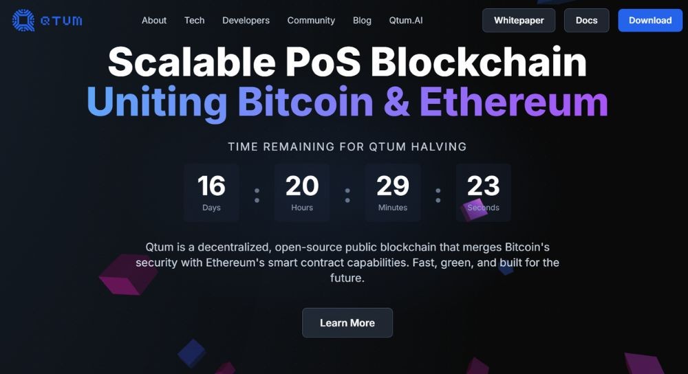 Qtum là gì? Toàn cảnh dự án và token QTUM chi tiết nhất 2 Giao diện website QTUM