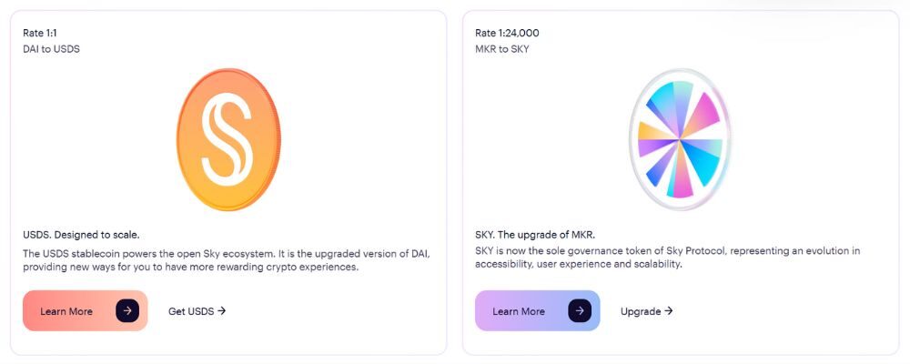 Mô hình hai token là USDS và SKY