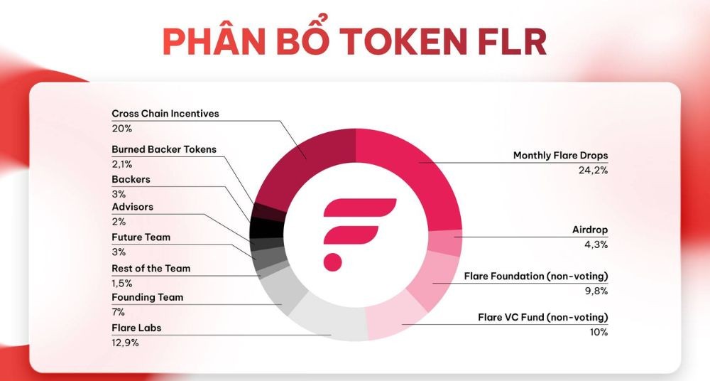 Flare là gì? Hé lộ sức mạnh và cơ hội đầu tư khủng 3 Phân bổ token FLR